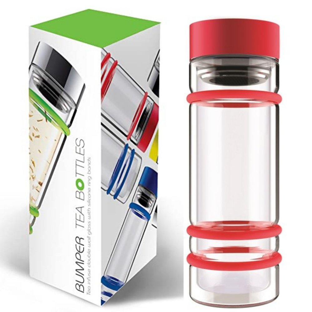 Asobu Bumper Tea Bottle Infuser Red